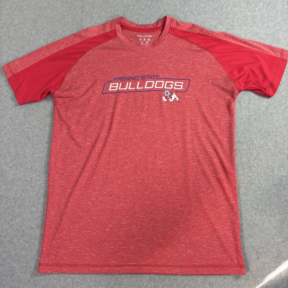 Champion Elite Fresno State Bulldogs Red Heathered Graphic T-Shirt Mens L
